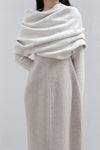 Un Morceau Wool Pile Neck Oversized Dress UM222LS20 Cream PUM41